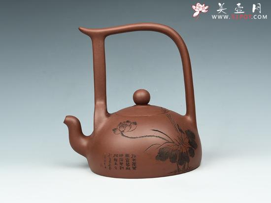 紫砂壶图片：半月提梁 - 美壶网