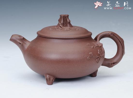 紫砂壶图片：三脚树丁 - 美壶网