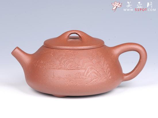 紫砂壶图片：- 浮雕景州石瓢 - - 美壶网