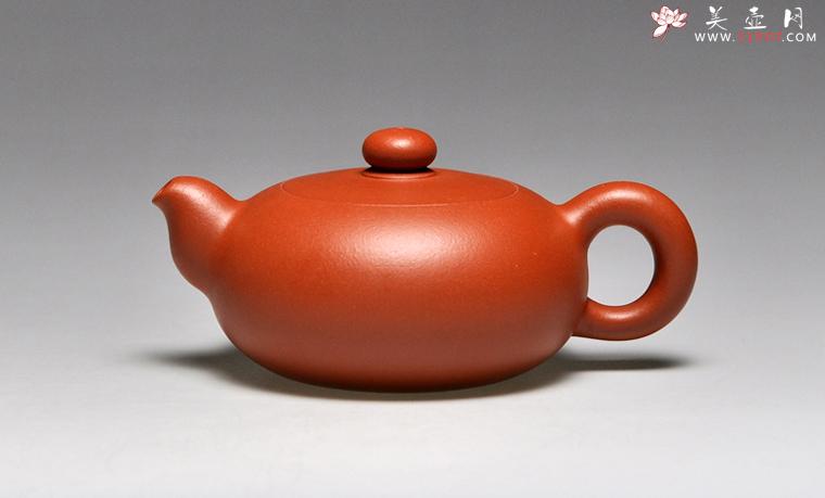 紫砂壶图片:《圆珠》泥料:朱泥 容量:180cc - 美壶网