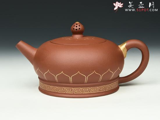 紫砂壶图片：镶金壶 - 美壶网