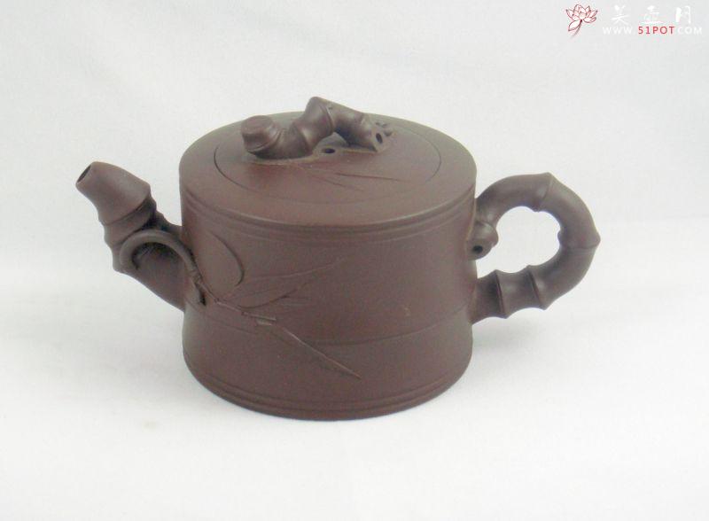 紫砂壶图片:竹段(拼紫)220CC - 美壶网