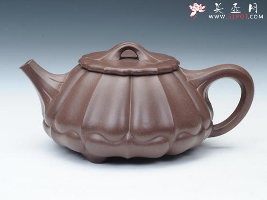 紫砂壶图片：菱花石瓢 380CC - 美壶网