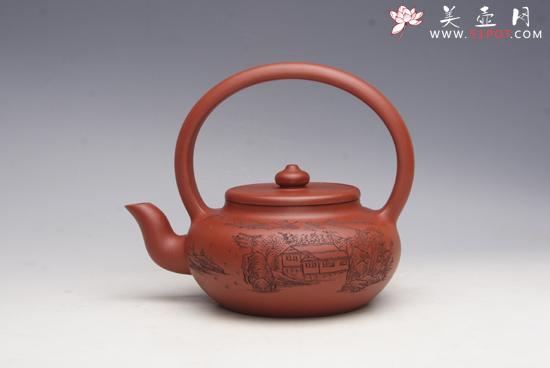 紫砂壶图片：雪茂提梁 - 美壶网