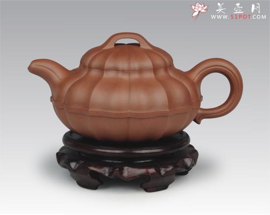 紫砂壶图片：线圆菱花 - 美壶网