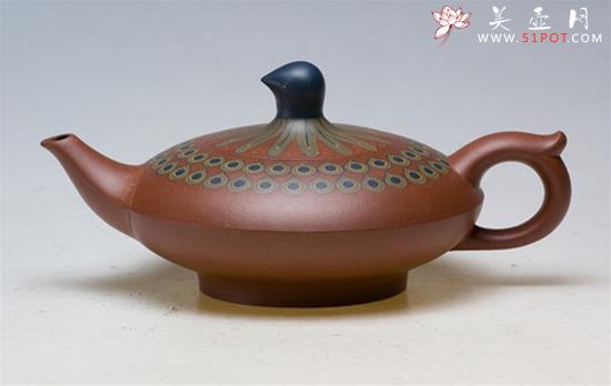 紫砂壶图片:孔雀壶 - 美壶网