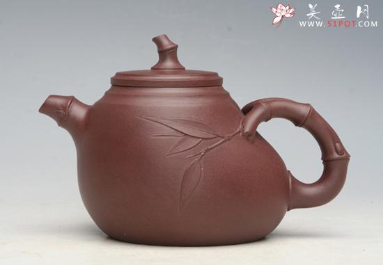 紫砂壶图片：斜竹壶 - 美壶网