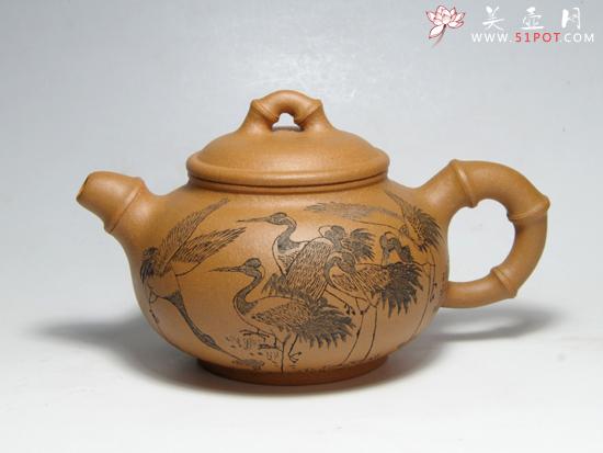 紫砂壶图片:竹鹤同春 - 美壶网
