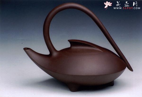 紫砂壶图片：飞碟提梁 - 美壶网