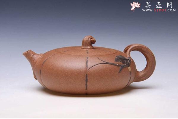 紫砂壶图片：巧色南瓜 - 美壶网
