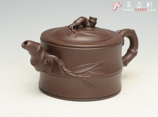 紫砂壶图片：竹段4  260cc - 美壶网