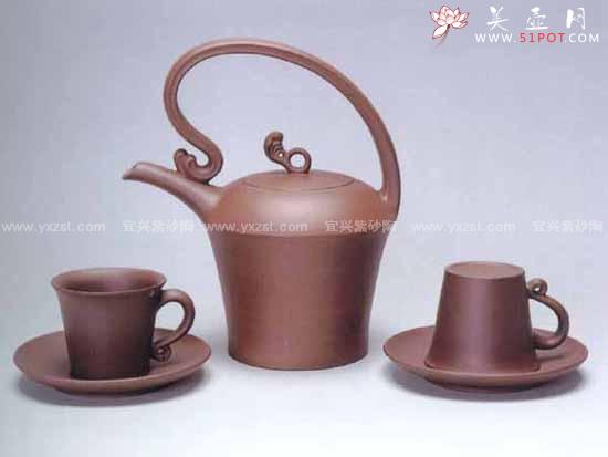 紫砂壶图片：浪花提梁茶具 - 美壶网
