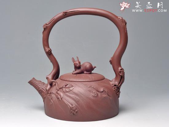 紫砂壶图片：秋怀 紫泥 650cc - 美壶网