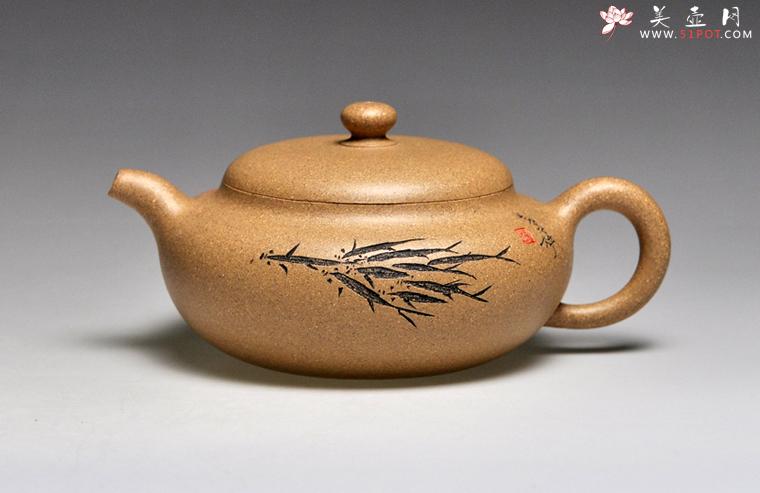紫砂壶图片：《扁腹》泥料：段泥 容量：280cc - 美壶网