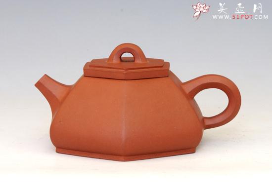 紫砂壶图片：六方石瓢250cc - 美壶网