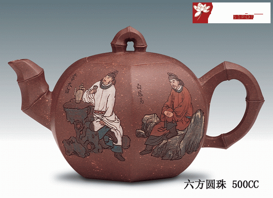 紫砂壶图片：六方圆珠 - 美壶网