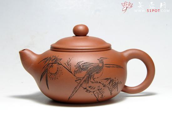 紫砂壶图片：扁鼓壶 - 美壶网