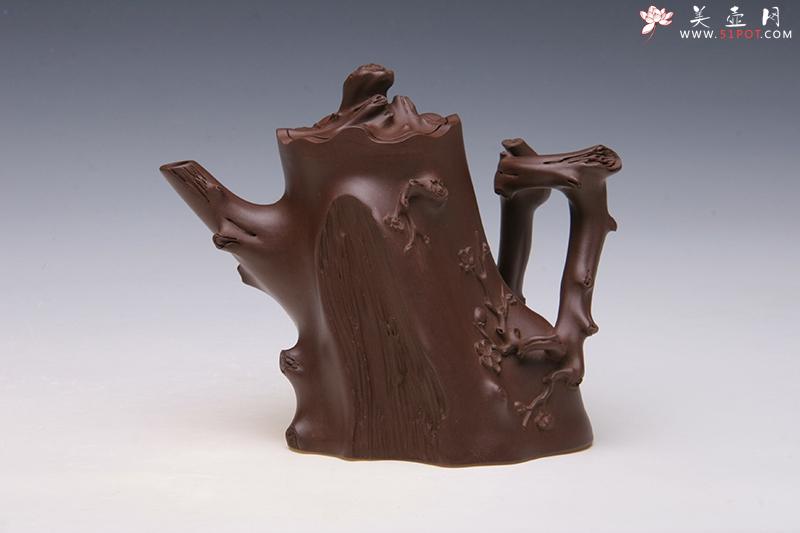 紫砂壶图片：弯把梅桩壶 - 美壶网