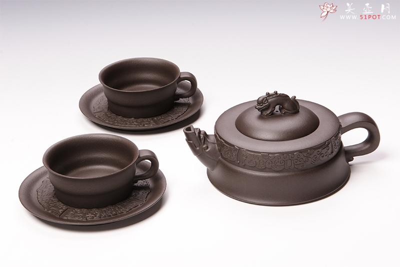 紫砂壶图片：龙·犼的传说（五件茶具） - 美壶网