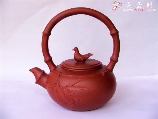 紫砂壶图片：和平竹提梁壶 - 美壶网