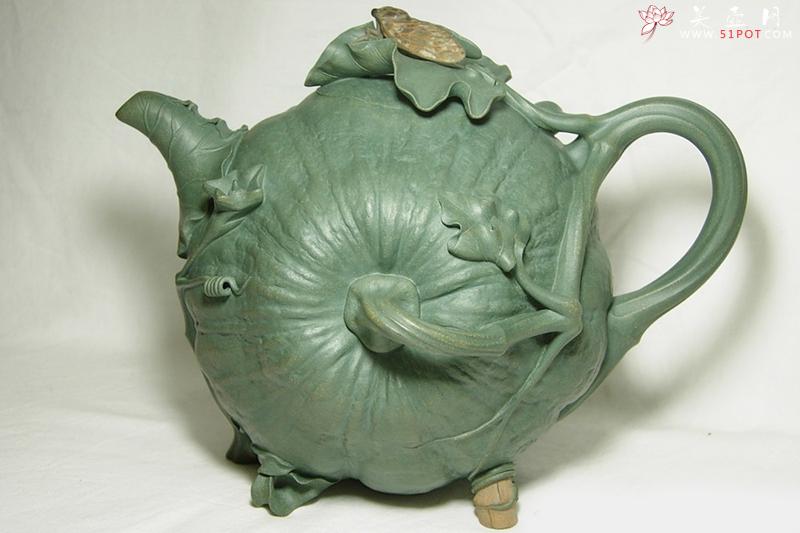 紫砂壶图片：鸣蝉瓜壶 - 美壶网