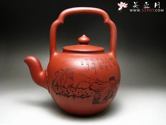 紫砂壶图片：大肚提梁 - 美壶网