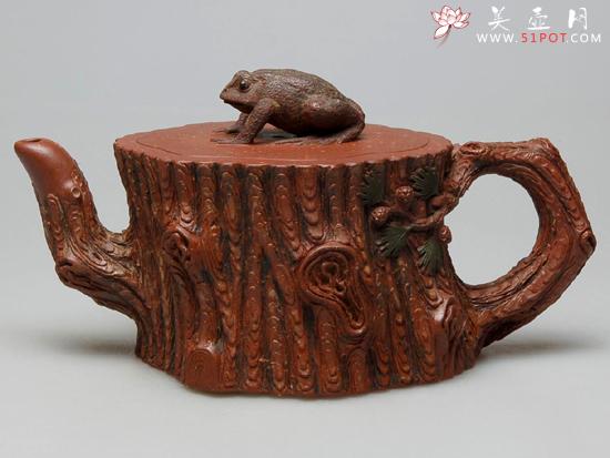 紫砂壶图片:蛤蟆金松 380cc - 美壶网