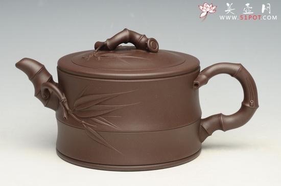 紫砂壶图片：竹段1  800cc - 美壶网