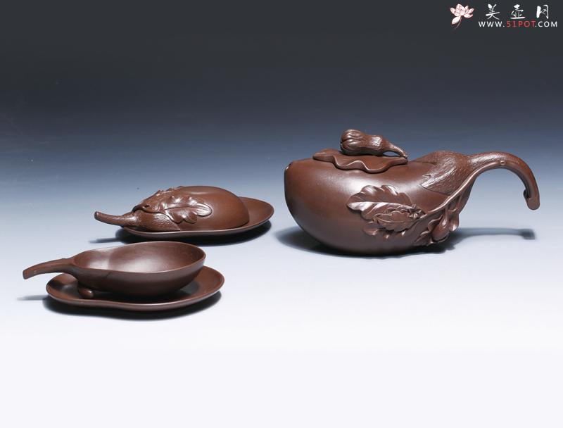 紫砂壶图片：紫茄茶具 - 美壶网