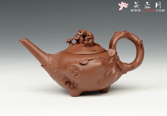 紫砂壶图片：双猴儿赏壶  - 美壶网