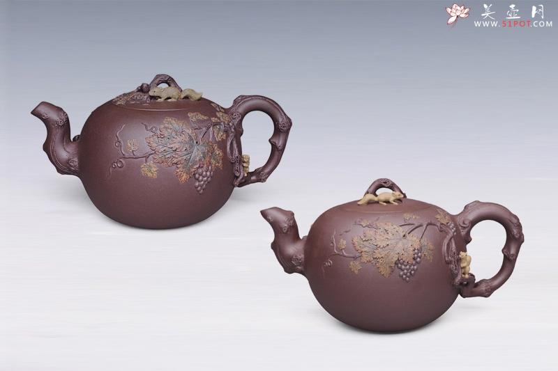 紫砂壶图片：松树葡萄 - 美壶网