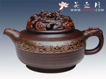 紫砂壶图片：玲珑双灵壶 - 美壶网