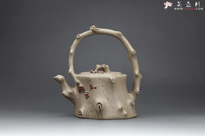 紫砂壶图片：冬之梅提梁壶（一厂原矿老段泥） - 美壶网