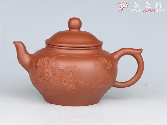 紫砂壶图片：笑樱 容量：200cc  泥料：小红泥 - 美壶网