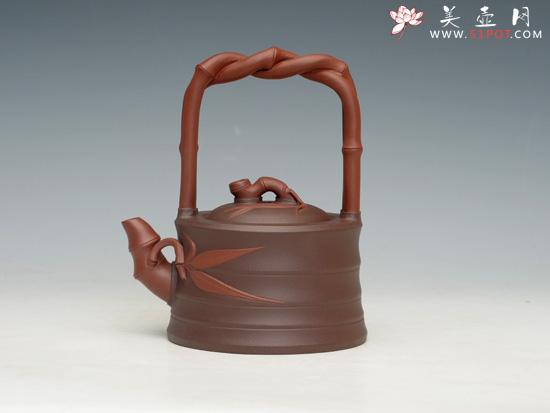 紫砂壶图片：提梁竹趣 - 美壶网