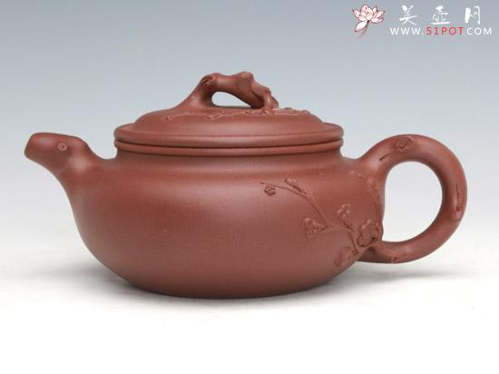 紫砂壶图片：梅花仿古 紫泥 - 美壶网