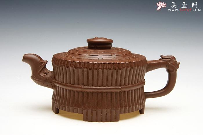 紫砂壶图片：八卦龙头一捆竹壶 - 美壶网