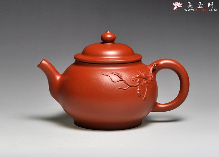 紫砂壶图片:《葫芦》泥料:朱泥 容量:350cc - 美壶网