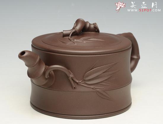 紫砂壶图片：竹段1  800cc - 美壶网