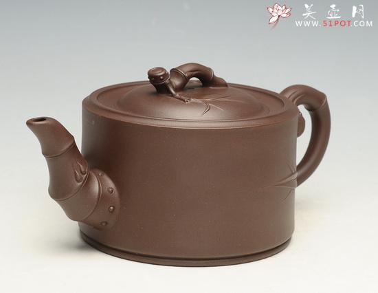 紫砂壶图片：竹段2  600cc - 美壶网