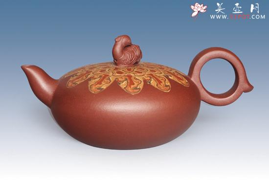 紫砂壶图片：神鸟（红） - 美壶网