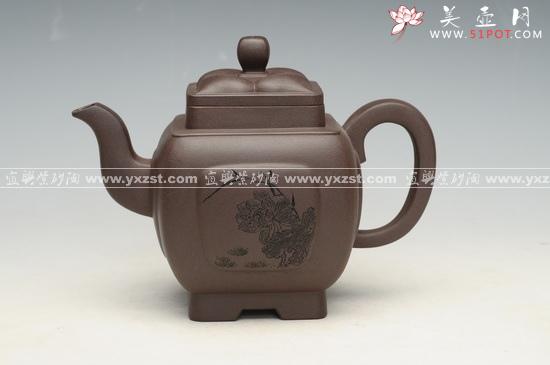 紫砂壶图片：四方菱花 - 美壶网