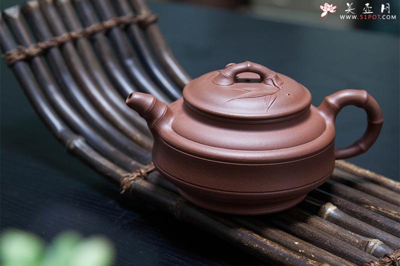 紫砂壶图片：双线竹鼓壶 - 美壶网