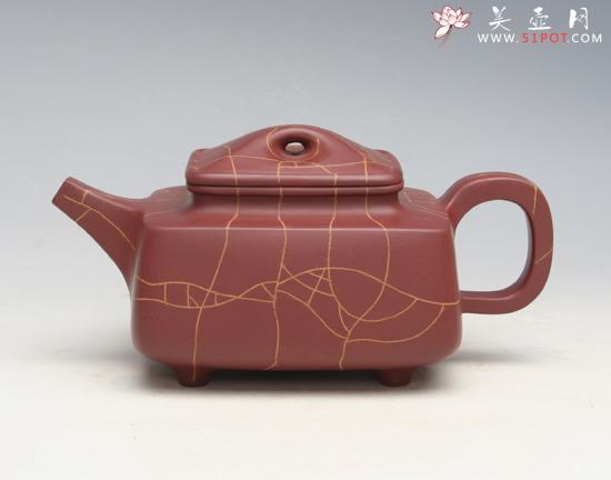 紫砂壶图片：四方冰纹 - 美壶网