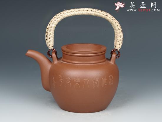 紫砂壶图片：寿星壶  黄龙山大红袍朱泥  300cc - 美壶网