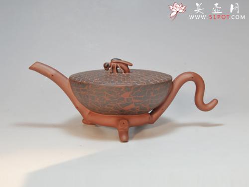 紫砂壶图片：蜂巢  350CC    绞泥 - 美壶网