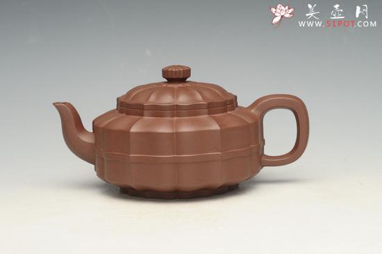 紫砂壶图片：腰带菱花 - 美壶网