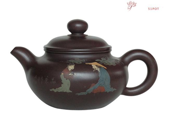 紫砂壶图片：泥绘仿古 250CC - 美壶网