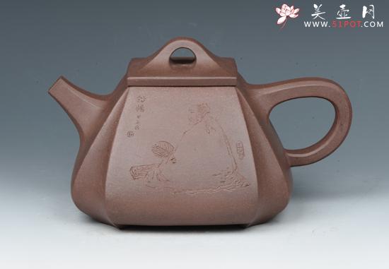 紫砂壶图片：四方抽角 - 美壶网