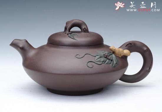 紫砂壶图片：松鼠葡萄 - 美壶网